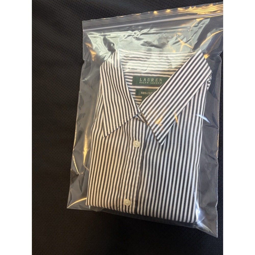 Lauren Ralph Lauren Button Up Shirt~M~Striped Cotton Sleeveless Classic Preppy - Picture 12 of 12